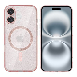 Etui MagSafe Glitter na telefon Apple iPhone 16 A3287 różowe