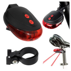 Lampka rowerowa LED na tył tylna na rower linia oświetlenie drogi 5 LED laserowa