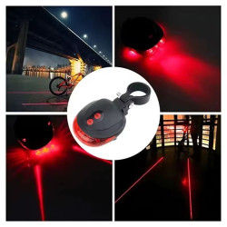Lampka rowerowa LED na tył tylna na rower linia oświetlenie drogi 5 LED laserowa