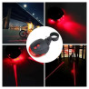 Lampka rowerowa LED na tył tylna na rower linia oświetlenie drogi 5 LED laserowa