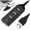 Hub USB 4 porty rozdzielacz z kablem 40cm czarny
