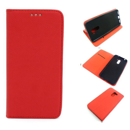 Etui Smart Magnet na telefon Xiaomi POCO F1 M1805E10A czerwone