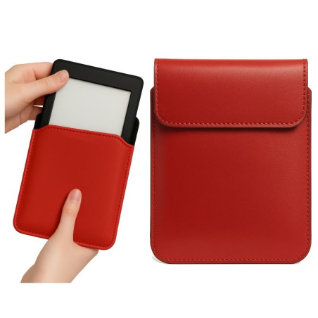 Etui skóra pionowe z klapką na czytnik e-booków Amazon Kindle Paperwhite 2 / inkBOOK Calypso+ 6" czerwone