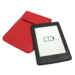 Etui skóra pionowe z klapką na czytnik e-booków Amazon Kindle Paperwhite 2 / inkBOOK Calypso+ 6" czerwone