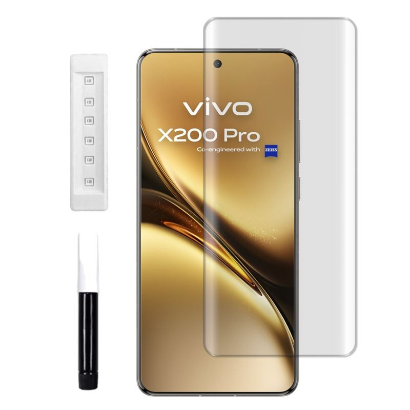 9H SZKŁO hartowane na telefon Vivo X200 Pro 5G V2405 UV + lampa