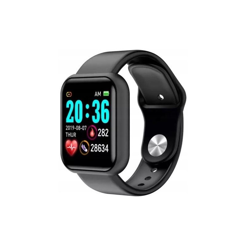 Smartwatch L18 męski damski sportowy fitness pulsometr krokomierz licznik kalorii ciśnienie czarny