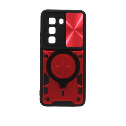 Etui pancerne Magnetic Ring na telefon Infinix Hot 50 Pro 4G czerwone