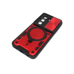 Etui pancerne Magnetic Ring na telefon Infinix Hot 50 Pro 4G czerwone