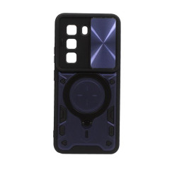 Etui pancerne Magnetic Ring na telefon Infinix Hot 50 Pro 4G granatowe