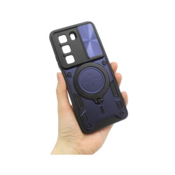 Etui Pancerne MAGNETIC Ring na telefon Infinix Hot 50 4G X6882 granatowe