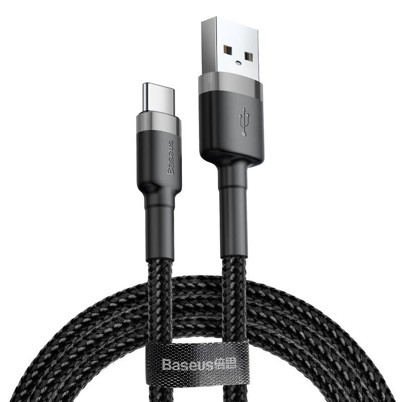 Kabel USB-C - USB Baseus Cafule przewód wspierający SZYBKIE ŁADOWANIE QC 3.0 2A 2m czarne 2