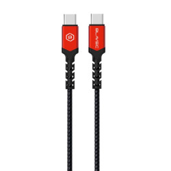 Kabel PD Power Delivery USB-C - USB-C BLAVEC RAPTOR 60W 3A 25cm krótki przewód do powerbanku czarno-czerwone