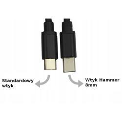 Kabel USB TYP C USB-C 100cm HAMMER 8mm przewód USBC czarny