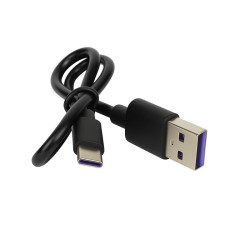 Kabel USB - USB-C 5A krótki przewód do powerbanka QC Quick Charge 3.0 30cm czarny