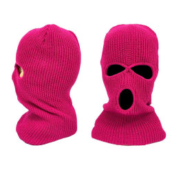 Czapka Kominiarka Balaclava 3 dziury akryl motocykl quad ATV skuter paintball outdoor ochrona zimowa uniwersalna różowa