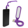 Mocna giętka energooszczędna Lampka silikonowa 6 LED USB do laptopa PC fioletowa