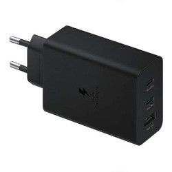 Ładowarka sieciowa PD Power Delivery USB TYP C USB-C x 2 + USB A USB-A QC SZYBKIE ŁADOWANIE 65W do telefonu / tabletu czarna