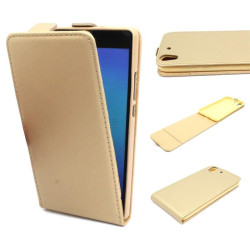 Etui pionowe z klapką SLIM FLEX na telefon Huawei Y6II złote