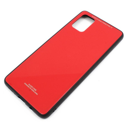 Etui GLASS CASE na telefon Samsung Galaxy A71 A715 czerwone