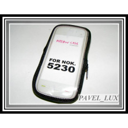Etui satynowe na zamek Pillow Case na telefon Nokia 5230 czarne