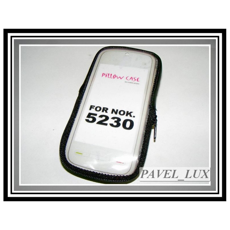 Etui satynowe na zamek Pillow Case na telefon Nokia 5230 czarne