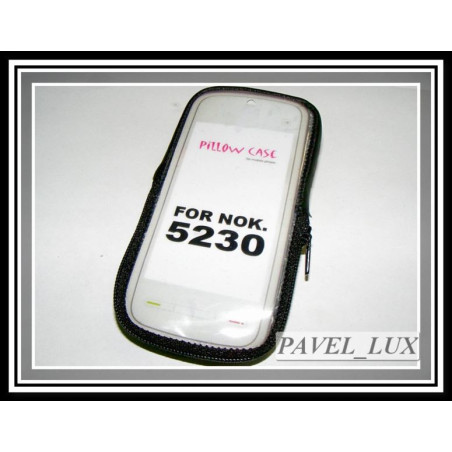 Etui satynowe na zamek Pillow Case na telefon Nokia 5230 czarne