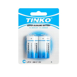 Bateria alkaliczna typu C Tinko LR14 AM-2 1,5V 2szt - niezawodna moc