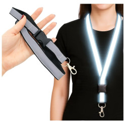 Smycz fluorescencyjna na szyję do telefonu świecąca odblaskowa 20mm x 52cm czarna