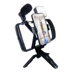Uchwyt SELFIE TRIPOD LAMPA MIKROFON na telefon smartfon kamerę sportową czarny TL-49T