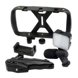 Uchwyt SELFIE TRIPOD LAMPA MIKROFON na telefon smartfon kamerę sportową czarny TL-49T