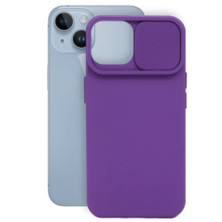 Etui SILICONE LENS na telefon Apple iPhone 14 A2882 fioletowe