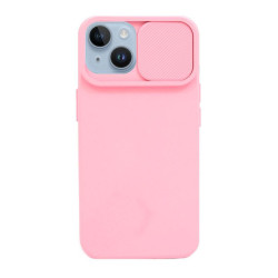 Etui SILICONE LENS na telefon Apple iPhone 14 A2882 jasnoróżowe
