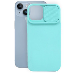 Etui SILICONE LENS na telefon Apple iPhone 14 A2882 miętowe