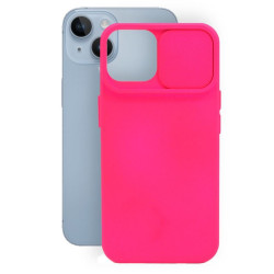 Etui SILICONE LENS na telefon Apple iPhone 14 A2882 różowe