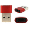Adapter Przejściówka z USB Typ-C na USB czerwony