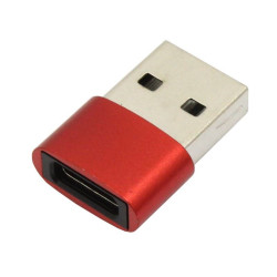 Adapter Przejściówka z USB Typ-C na USB czerwony