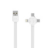Kabel PC 3w1 iPhone Lightning - micro USB - USB-C REMAX LESU przewód biały