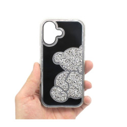 Etui TEDDY BEAR na telefon Apple iPhone 17 A3520 srebrne