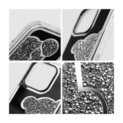 Etui TEDDY BEAR na telefon Apple iPhone 17 A3520 srebrne