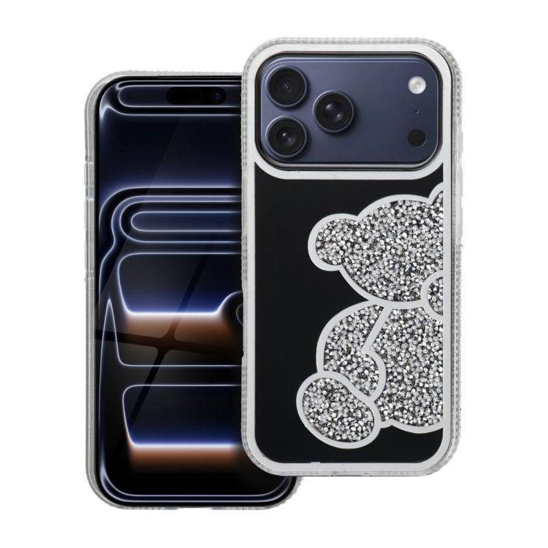 Etui TEDDY BEAR na telefon Apple iPhone 17 Pro A3523 srebrne