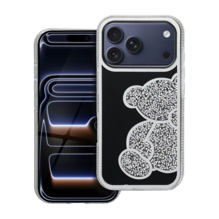 Etui TEDDY BEAR na telefon Apple iPhone 17 Pro A3523 srebrne