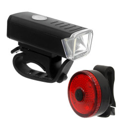 Zestaw lampek rowerowych LED przód tył USB