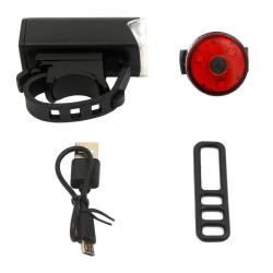 Zestaw lampek rowerowych LED przód tył USB