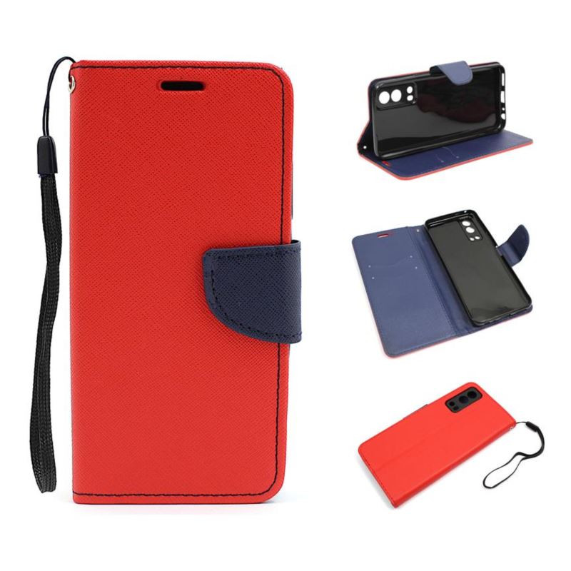 Etui Fancy Diary na telefon Vivo Y72 5G / iQOO Z3 / Y52 5G czerwone