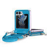 Etui Leather Case Zipper na telefon Samsung Galaxy Z Flip5 F731 niebieskie