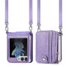 Etui Leather Case Zipper na telefon Samsung Galaxy Z Flip5 F731 fioletowe