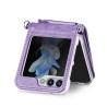 Etui Leather Case Zipper na telefon Samsung Galaxy Z Flip5 F731 fioletowe