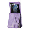 Etui Leather Case Zipper na telefon Samsung Galaxy Z Flip5 F731 fioletowe