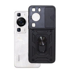 Etui Pancerne CAMSHIELD Ring na telefon Huawei P60 Pro MNA-L29CK czarne
