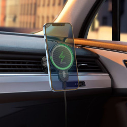Uchwyt samochodowy magnetyczny indukcyjny ładowanie bezprzewodowe do kratki na telefon / smartfon / nawigację GPS z MagSafe CA85